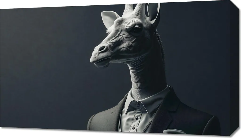 Quadro Giraffa in Uscita 70x40 cm - Stampa su Tela Canvas Alta Qualità