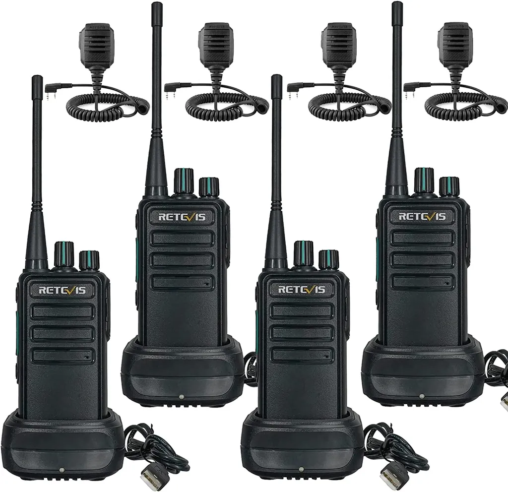 Talkies-walkies de sécurité RT637 PMR446 pour écoles et chantiers noir x4