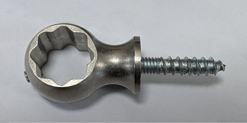 PROVISTON Quattro Kugelösen für Treppenläuferstangen 11 x 26.5 mm Messing Vernickelt Matt Treppenstangen Zubehör Mit Feststellschraube