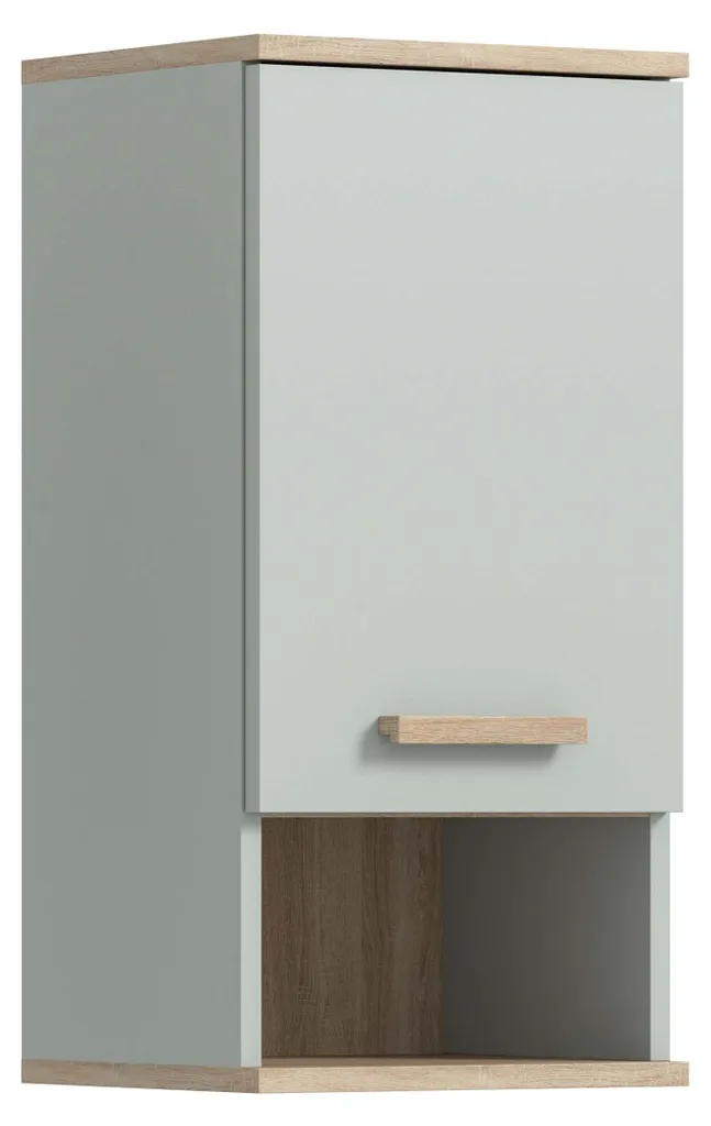 Petite armoire murale Star 1 porte 1 étagère coloris vert clair mat