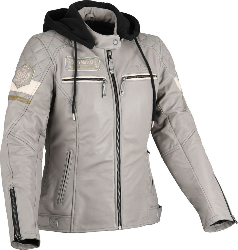 DIFI JOLENE 2 Damenlederjacke grau-creme XS