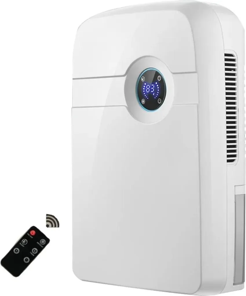 Déshumidificateur silencieux grande capacité 2,5 L, design blanc épuré
