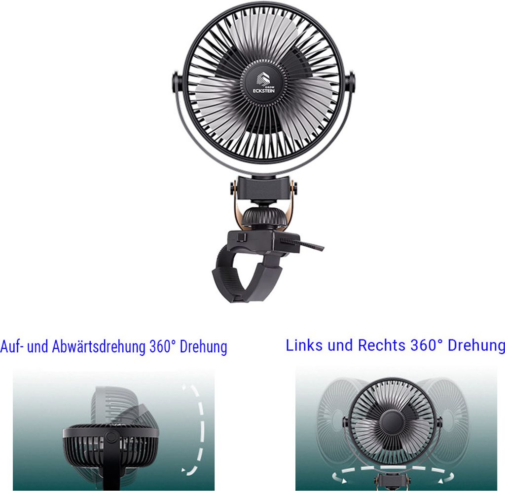6-Zoll Ventilatorkopf Ventilator 360° Rotation Fan, Produktbild 2