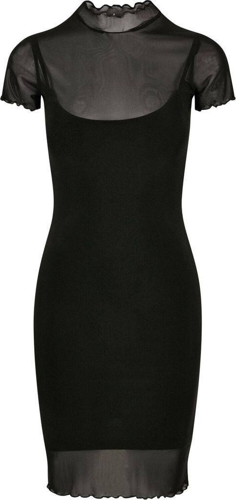 Urban Classics Ladies - Mesh Double Layer Kleid schwarz - 4X
