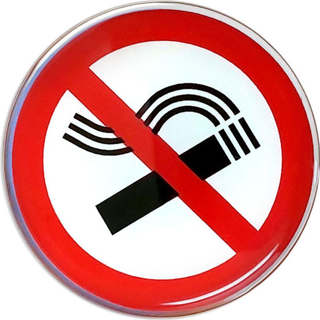 Sticker 3D Rauchfrei HQ, Durchmesser 48 mm