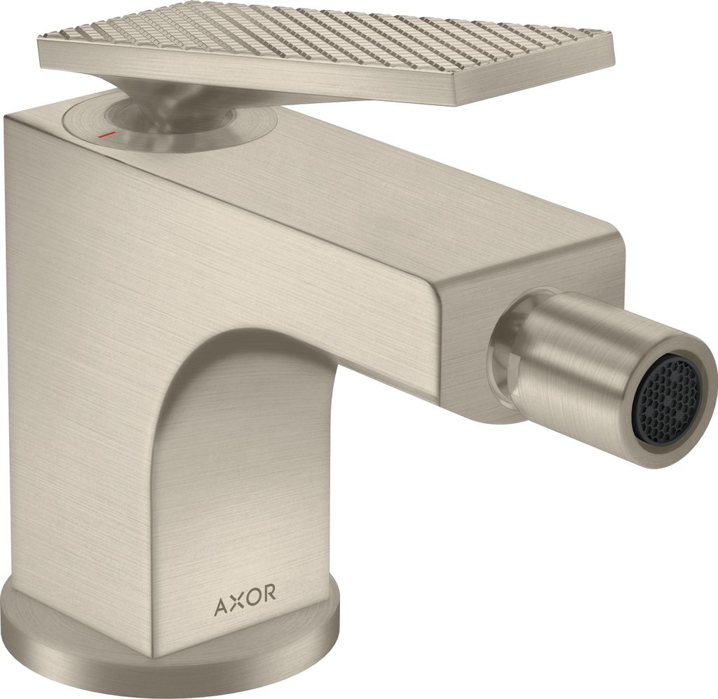 hansgrohe AXOR Citterio Bidetmischer, Rautenschliff, Zugstangen-Ablaufgarnitur, Ausladung 112mm, 39201820