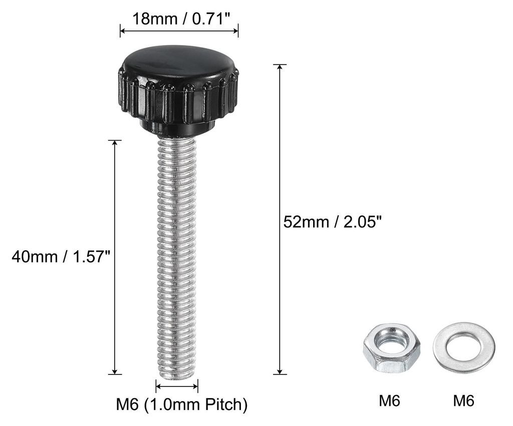 4 Stš¹ck R?ndelschraube mit Gewinde M6 x 40mm Rundkopfschraube mit Muttern Unterlegscheiben, Flš¹gelschrauben Edelstahl 304 Klemmhebel 18mm Kle...