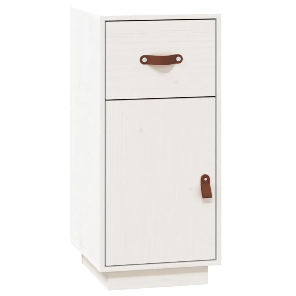 Credenza Bianca in Legno Massello di Pino 34x40x75 cm SYFAX™ Top