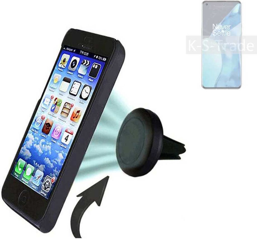 K-S-Trade Kompatibel mit OnePlus 9 Pro Auto Handy Halterung KFZ Halter Lüftungsgitterhalterung Air Vent mount Smartphone Halter