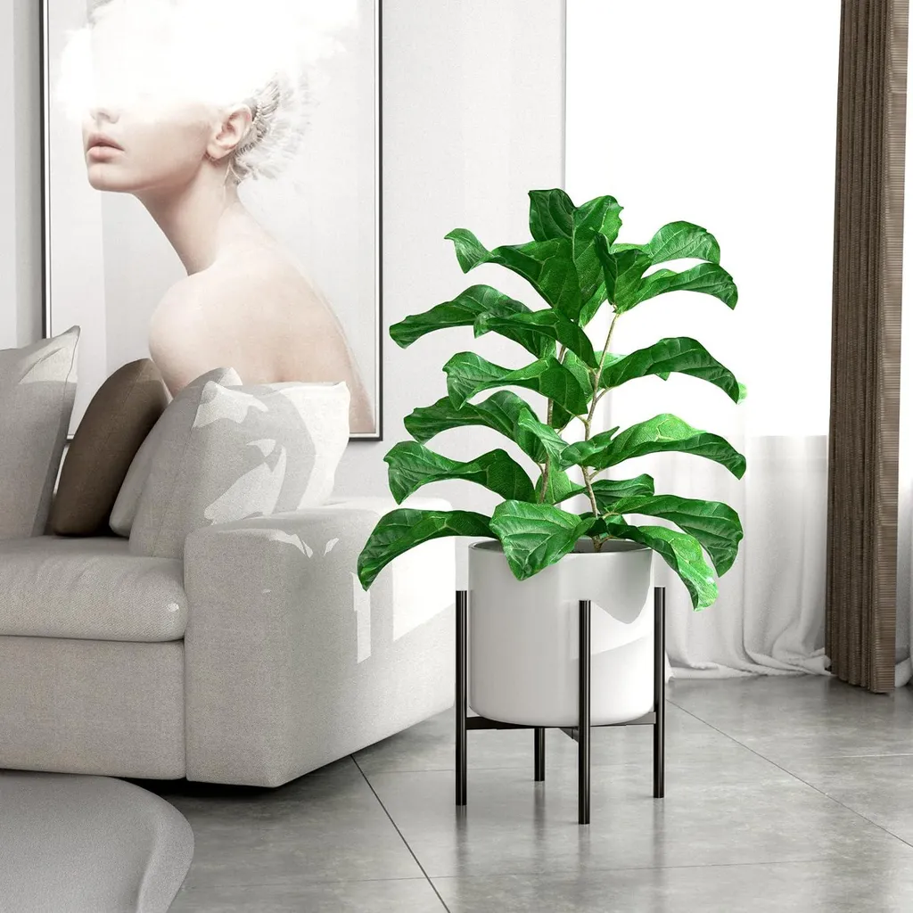 Étagère pour plantes en métal ajustable - Support fleurs intérieur noir