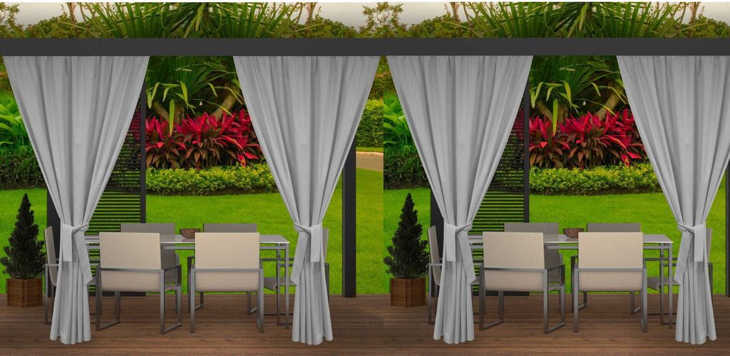 Zasłony ogrodowe 155x240cm szare 4 szt | zasłony do ogrodu Zdjęcie produktu 