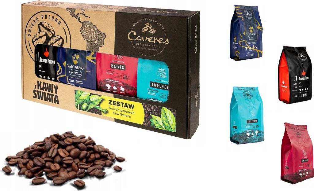Set Kaffeebohnen, frisch geröstet, besonderes Geschenk 1kg ( 4 x 250g )