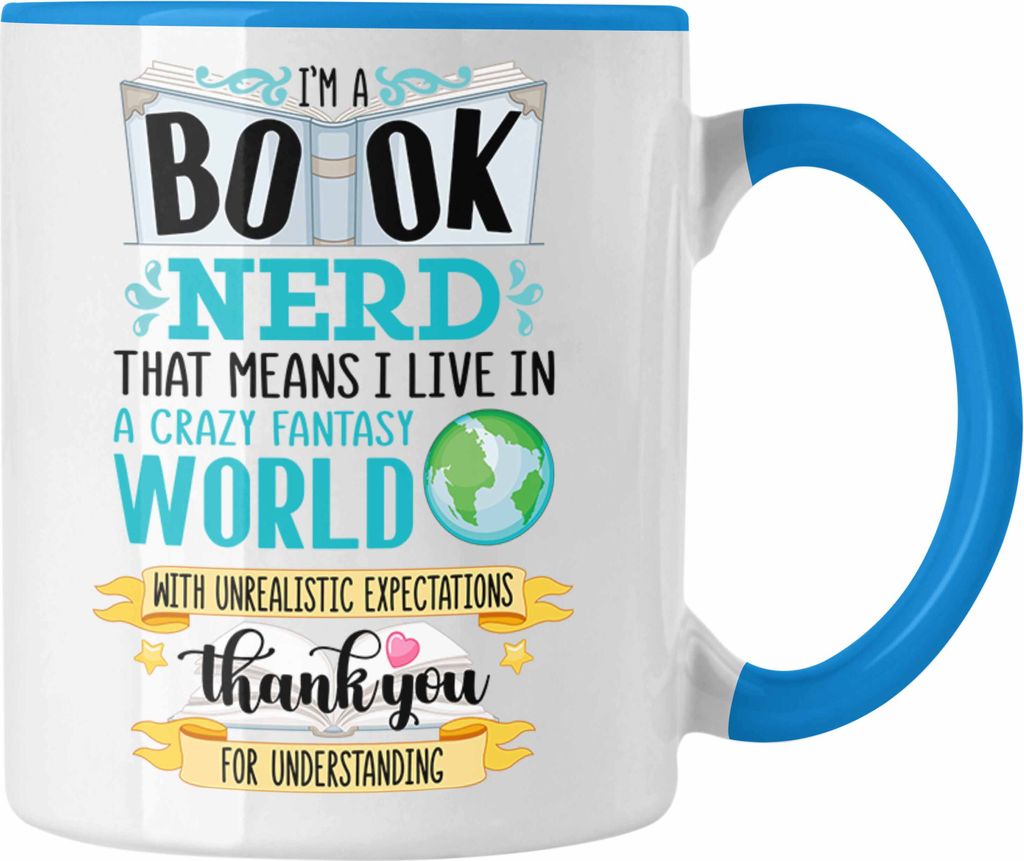 Trendation - Lesen Kaffeetasse Leseratte Geschenkidee Buch Produktbild 