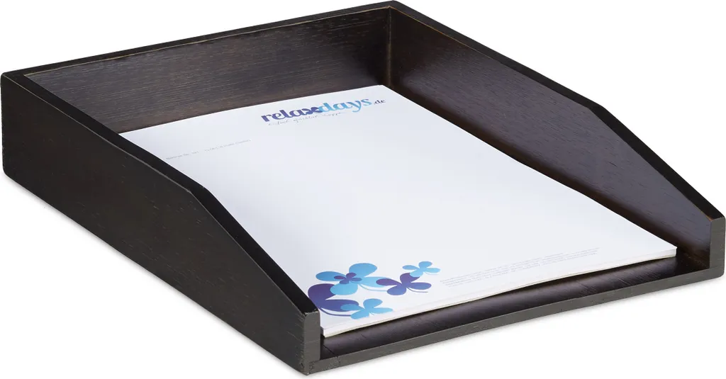 Porte-documents en bambou pour rangement courrier et dossiers de maison