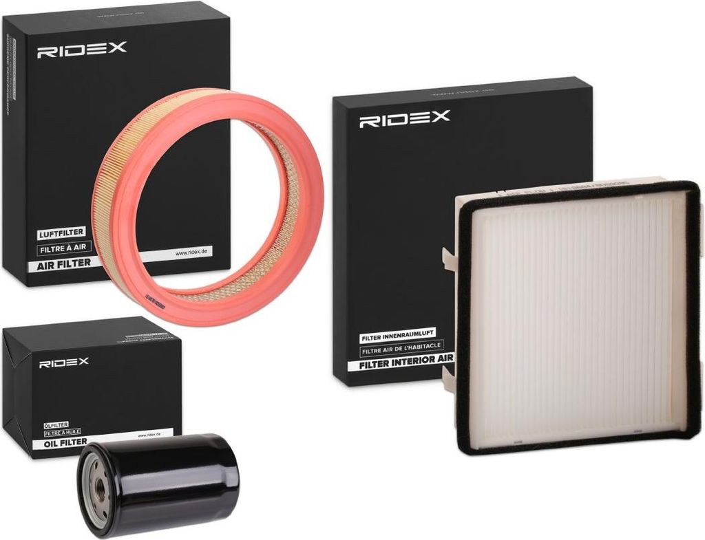 RIDEX Filterset Inspektionspaket Filtersatz für VW GOLF II (19E, 1G1) GOLF I Cabriolet (155) GOLF I (17) Jetta II (19E, 1G2, 165)