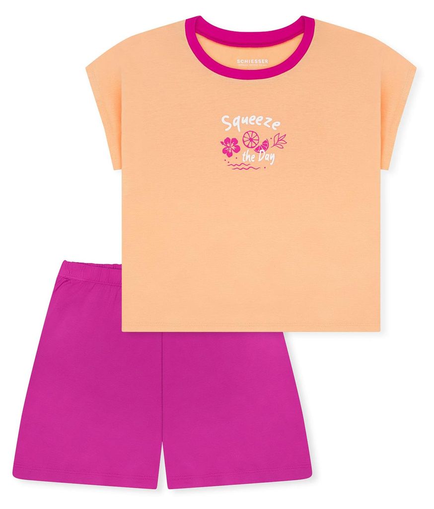 Schiesser Mädchen Pyjama Nightwear pfirsichorange - Größe 152