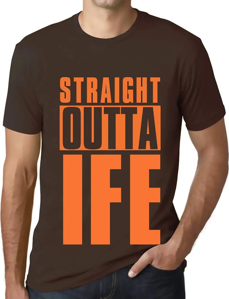 Herren Grafik T-Shirt Direkt aus dem Ife – Straight Outta Ife – Öko-Verantwortlich Vintage Jahrgang Kurzarm Lustige Druck Geburtstag Geschenk ...