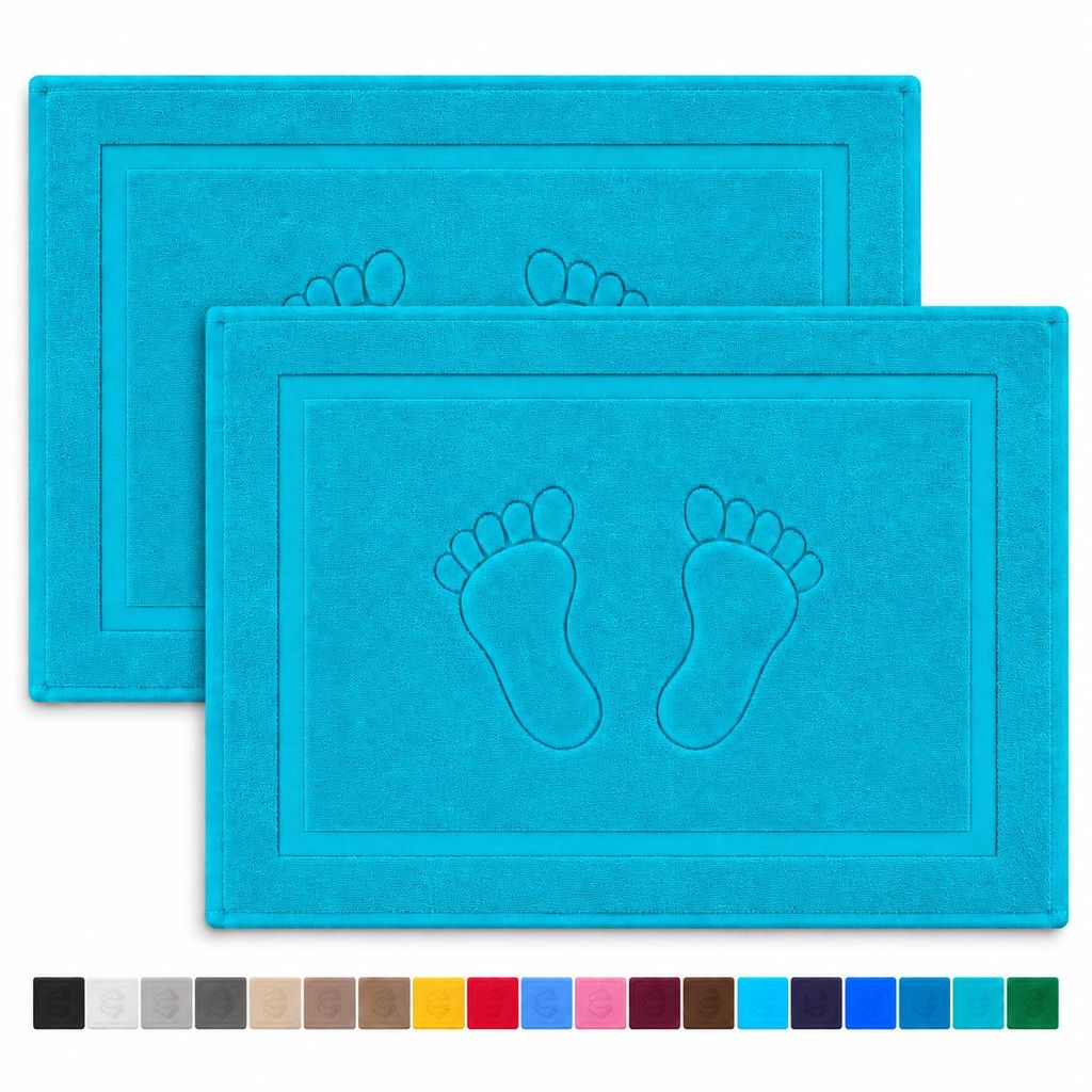 Juego de dos felpudos para baño Komfortec, hechos de felpa, Imagen del producto 