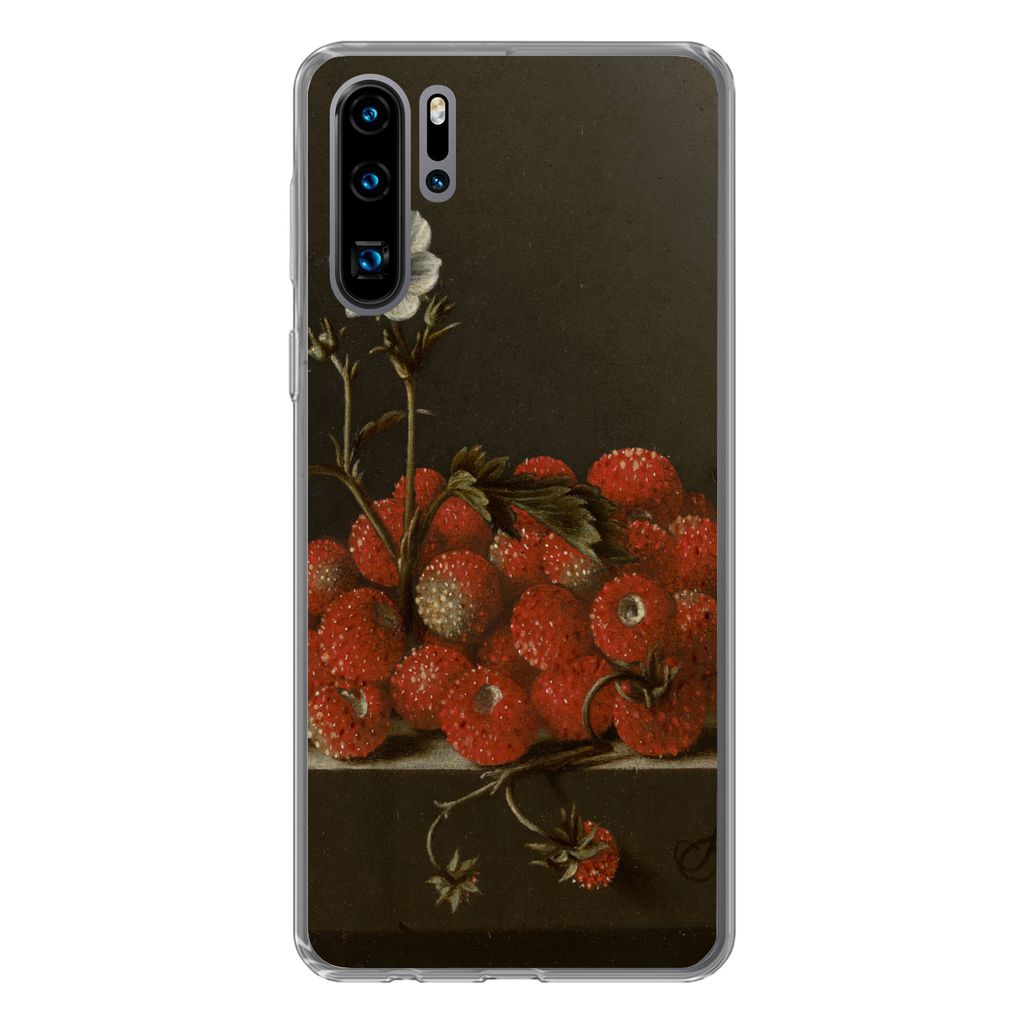 MuchoWow Handyhülle Schutzhülle Hülle für Huawei P30 Pro Stilleben mit Walderdbeeren - Gemälde von Adriaen Coorte Silikon Softcase Handy Hü...