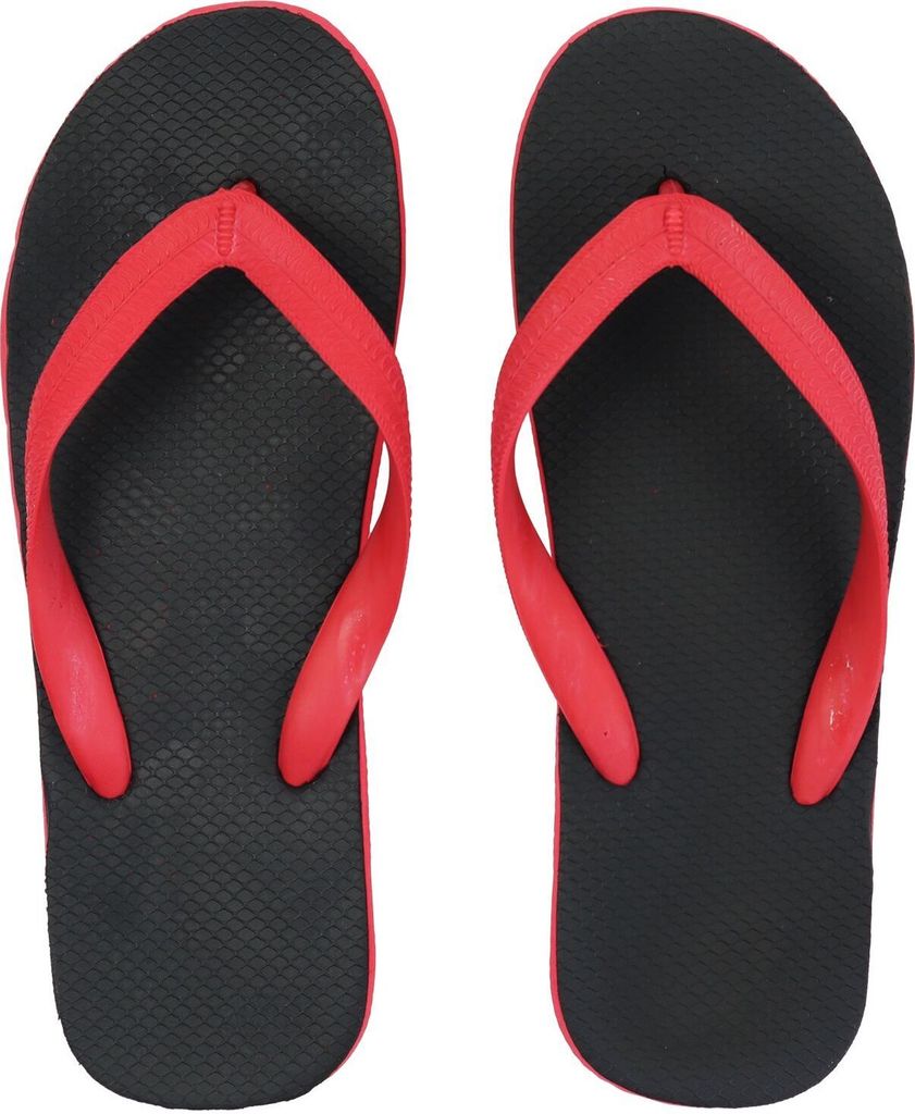Bade - Sandalen schwarz-rot - Badelatschen - Slipper Thailand - Zehentrenner EU42 - UK8 - TH11 - 27,5cm