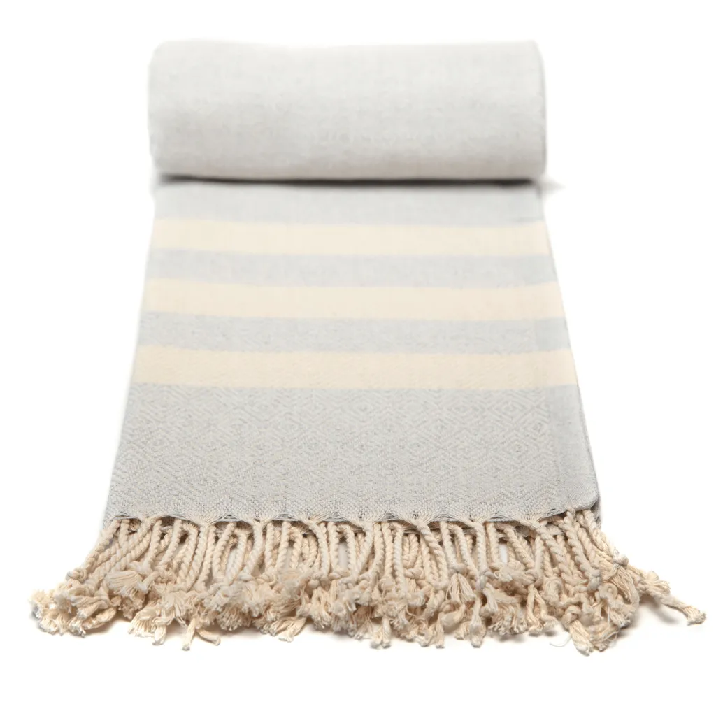 Makai asciugamano hammam 100% cotone asciugamano pestemal XXL 95x200cm asciugamano da spiaggia asciugamano da sauna fouta coperta accogliente asciugamano da bagno coperta da picnic asciugamano da yoga asciugamano da doccia (grigio argento, cotone) - 6
