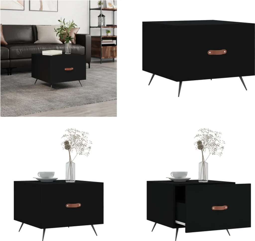 vidaXL Tavolino nero 50x50x40 cm in legno - Tavolino - Tavolini - Tavoli laterali - Tavoli laterali