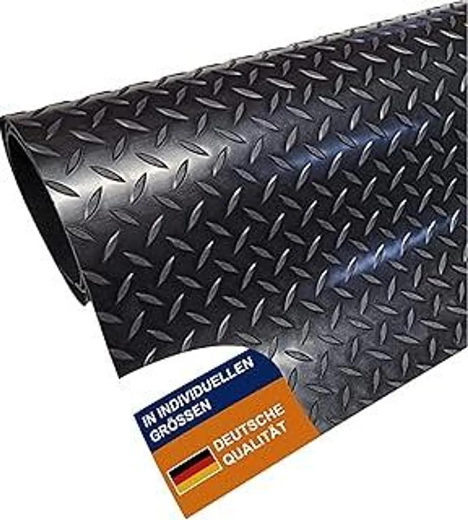 Tappeto Gomma Mandorlato 3mm Nero | Per Officina e Garage