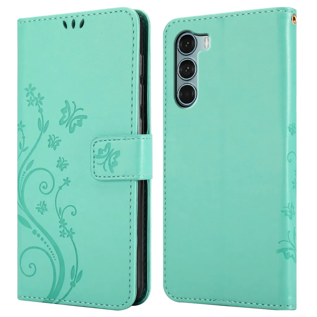 Custodia Protettiva Motorola G200 5G Elegante - Turchese Floreale - 8