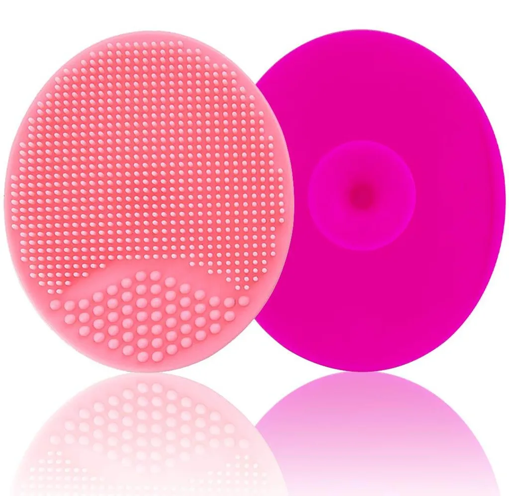 Brosse de bain pour bébé en silicone rose lot de 2 pour croûtes de lait