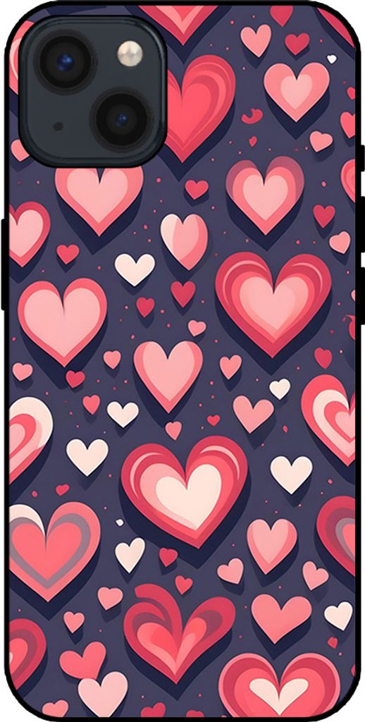 Smartphonica Handyhülle Geeignet für iPhone 13 mit Herzen Aufdruck - TPU Backcover Case mit Herz Entwurf