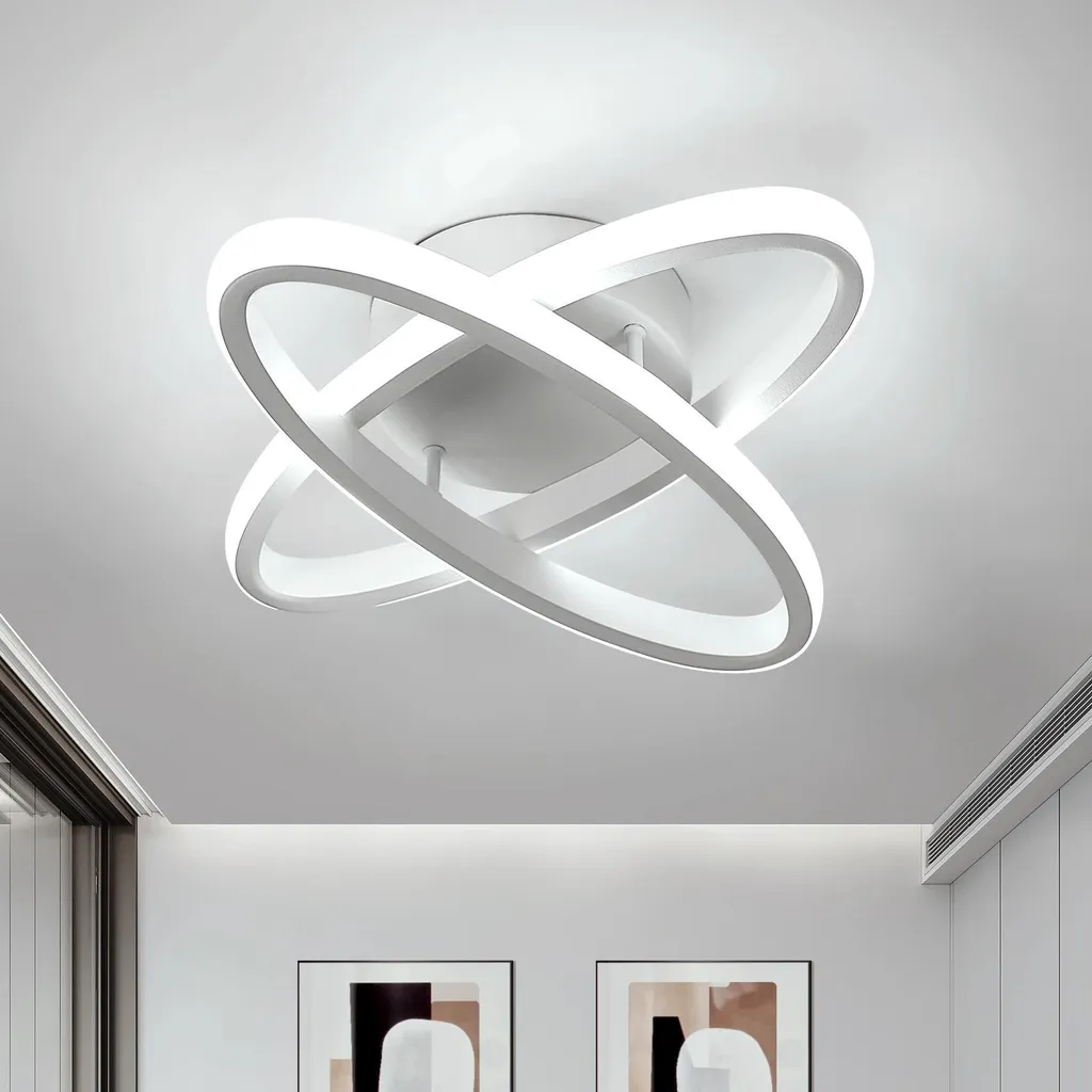 Luminaire Plafonnier LED Rond Moderne - Éclairage Plafond en Fer Blanc