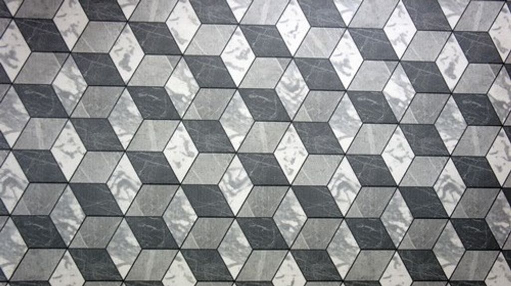 Bodenschutzmatte Vintage Floor 3D Cube grauweiß 40x65 cm Produktbild 