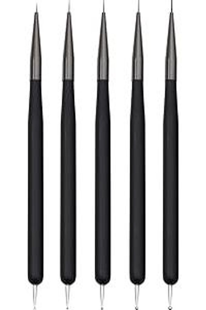 Nagelkunst-Pinsel, 5 Stück, Nailart-Pinsel, Punktierstift-Werkzeuge, Malkunst-Design-Pinsel-Set für lange Linien, dünne Details, feine Zeichnung...