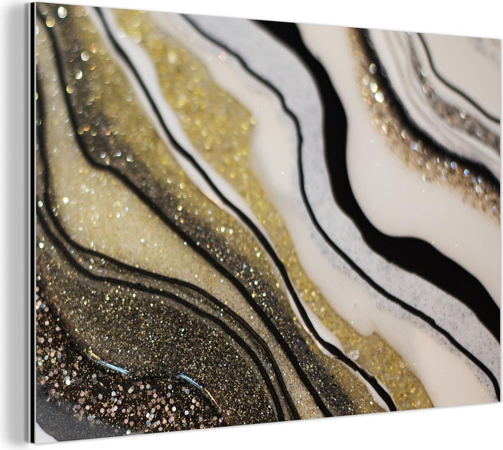 MuchoWow Wanddekoration Metall Metallbild Wandkunst 30x20 cm Edelstein - Abstrakt - Marmor - Natur MuchoWow Aluminium Gemälde - Aluminiumgemälder