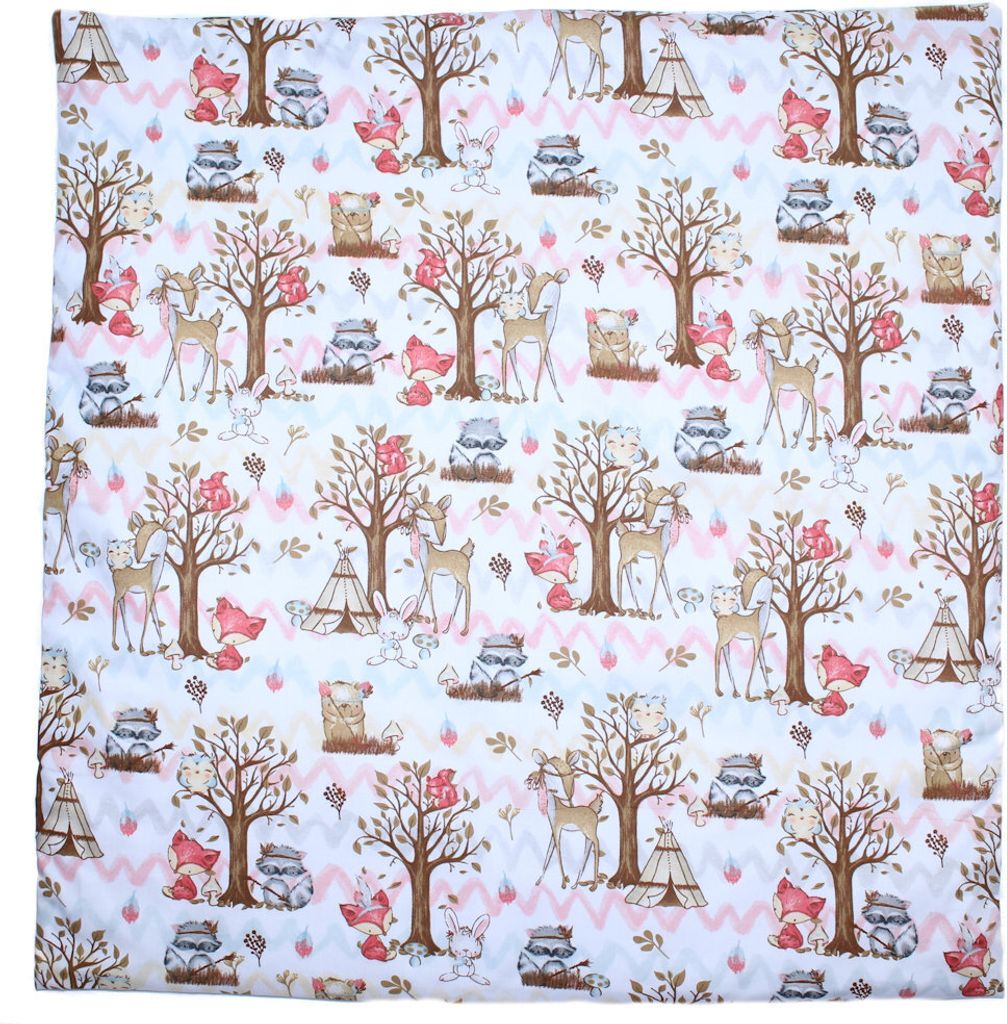 Primawela Deko Kissenbezug Bezug für Baby Kind für Kissen 80x80 cm 7. Waldfreunde
