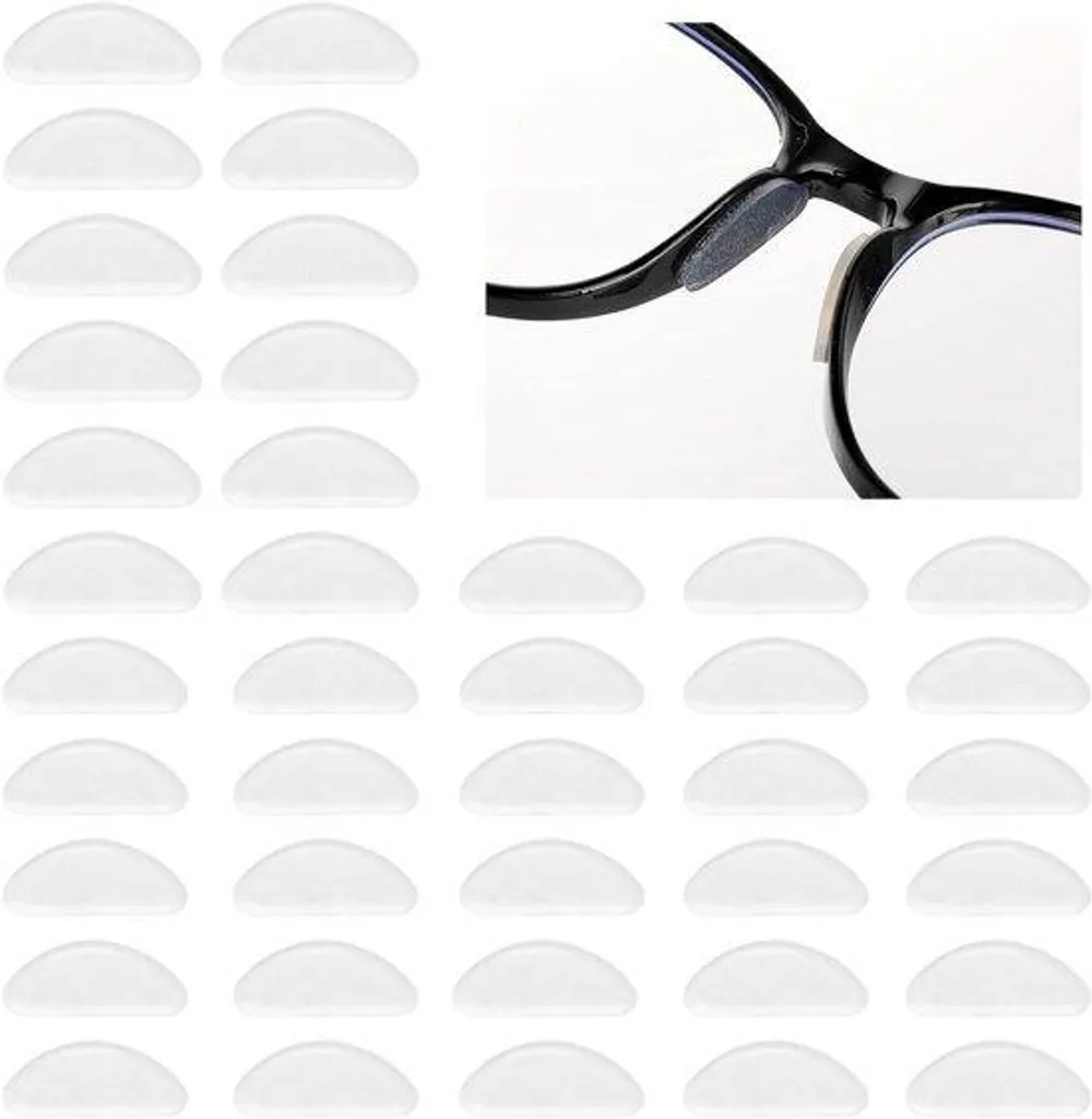 20 Paires de Coussinets de Nez en Silicone Transparent de 1 mm d'Épaisseur