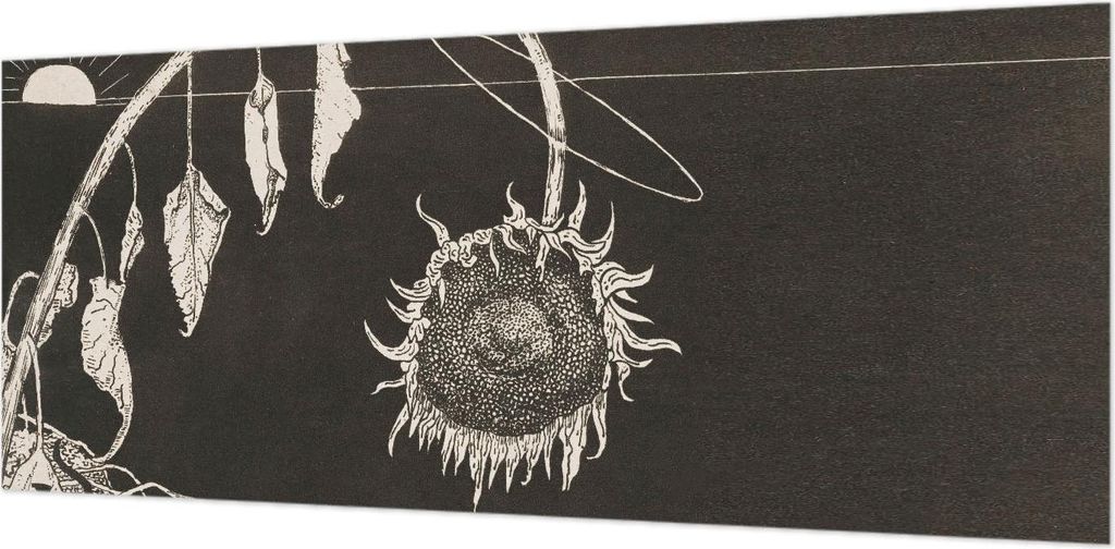 Wandtapete - Dekorative Tapete für Wohnzimmer- Tapetenfolie für Wanddekoration - 208x146 cm - Nostalgische Sonnenblume