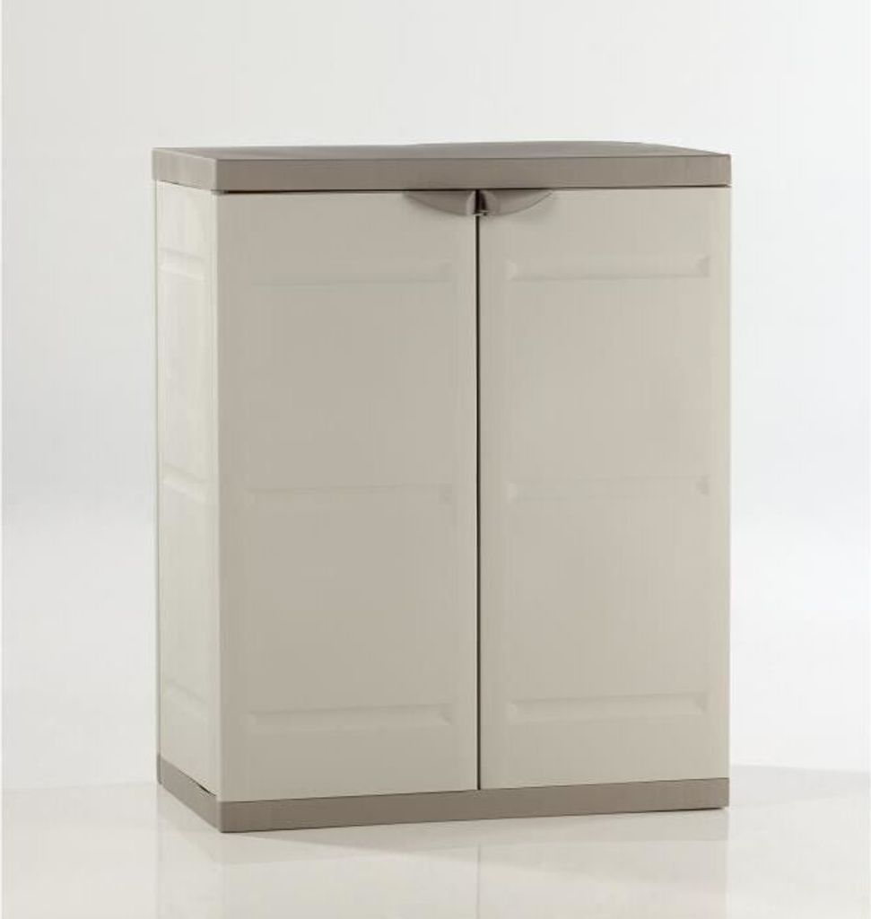 Lagerschrank aus Harz, Beige, 70x44x88cm, mit 2 Türen und 2 Produktbild 