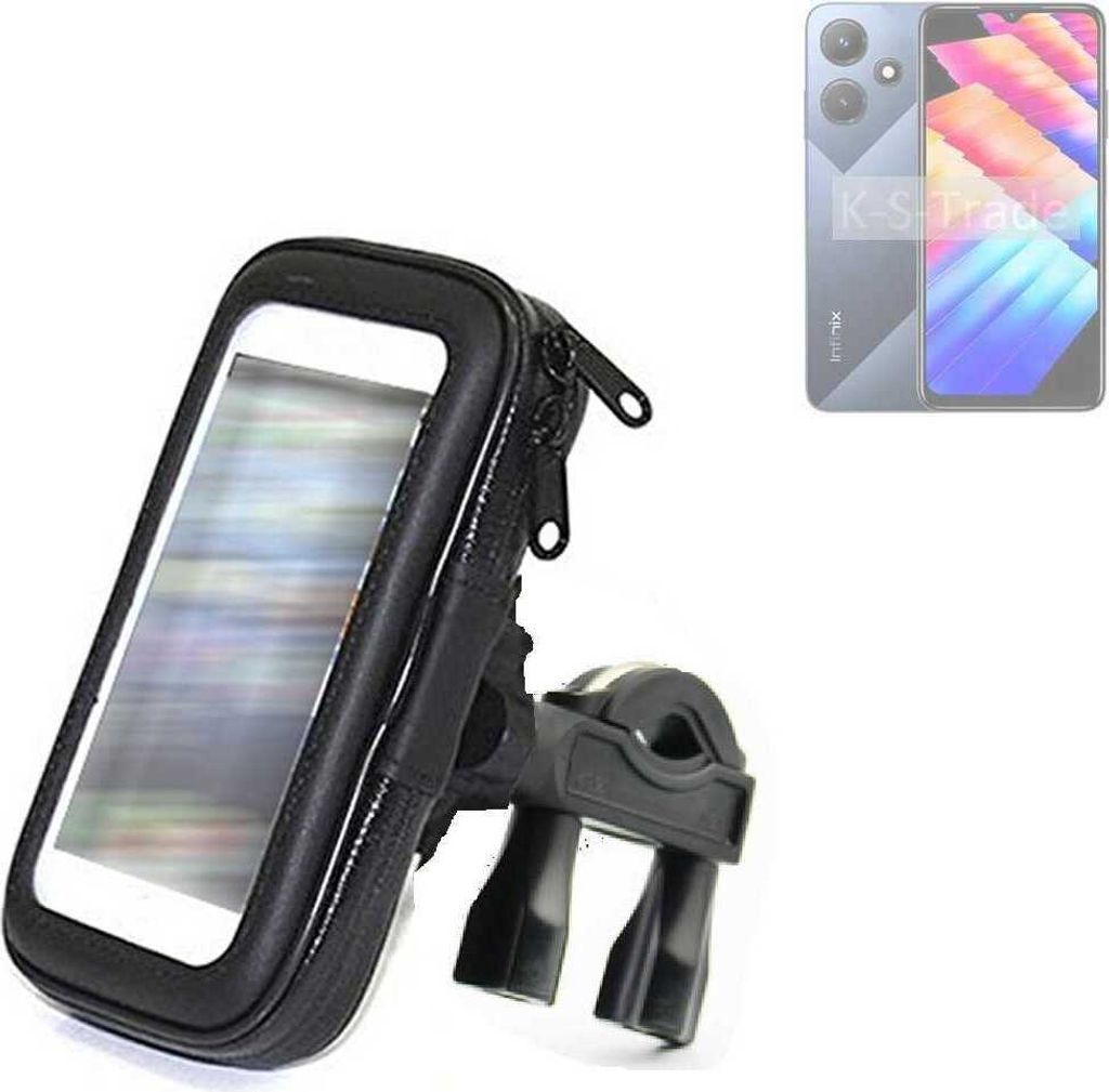 K-S-Trade Fahrrad-Halterung kompatibel mit Infinix Hot 30i X669C Handy-Halterung Halter Lenkstange Fahrradhalterung Motorrad Bike Mount