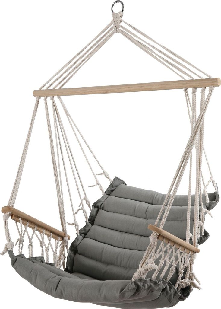 DESIGN Hängesessel MALY-INDOOR Hängekorb Schwebesessel Stoffsessel mit extrem gemütlichem Sitz Kissen 6cm dick inkl. Armlehnen (ohne Hängesesse...