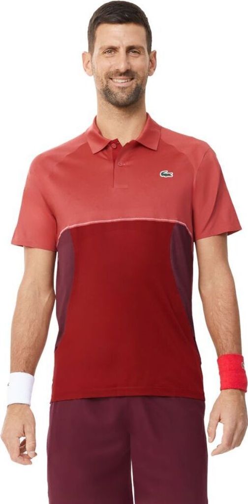 Lacoste Polo Shirt Sport Novak Djokovic Ultra-Dry Herren Rosa Rot
