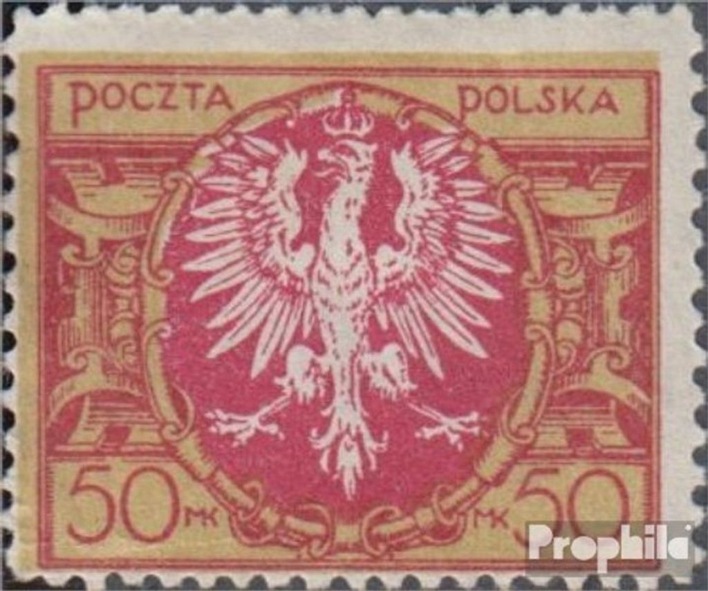 Briefmarken Polen 1921 Mi 172 mit Falz Großer Adler