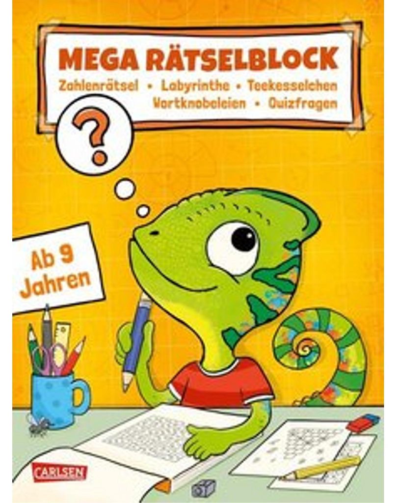 Rätseln für Kinder ab 8: Mega Rätselblock - Zahlenrätsel, Labyrinthe, Teekesselchen, Wortknobeleien, Quizfragen