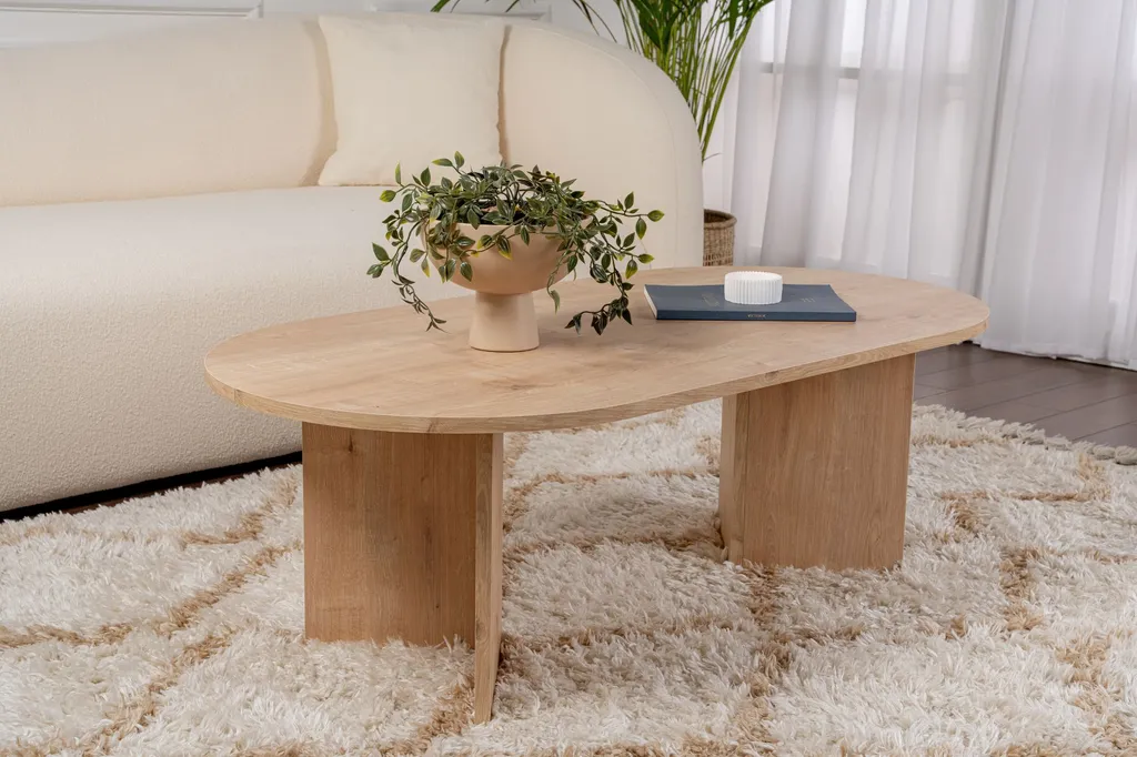 Table Basse de Salon pour Recevoir - Design Chêne Saphir 119x40x60 cm
