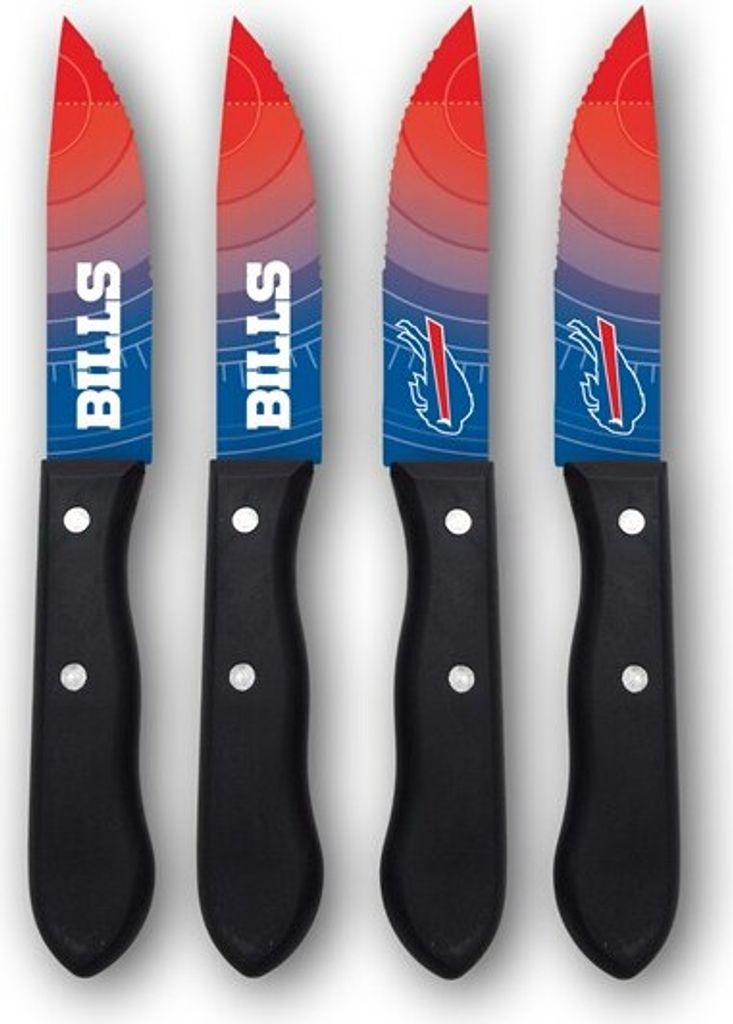 NFL Buffalo Bills Steakmesser 4-teilig Set Football Messer Set Barbecue