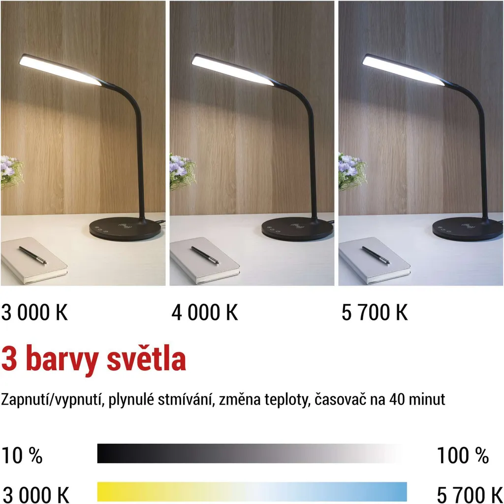 Lampada LED EMOS OSCAR 5.5W Nera | Ricarica Wireless e CRI 90+ | EMOS Z7637B - 3