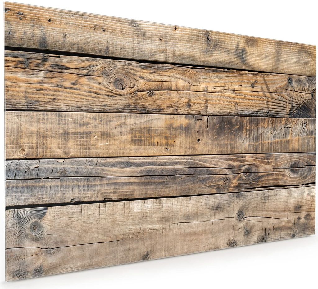 Küchenrückwand Spritzschutz Glas mit Motiv Holzmaserung 40 x 40 cm
