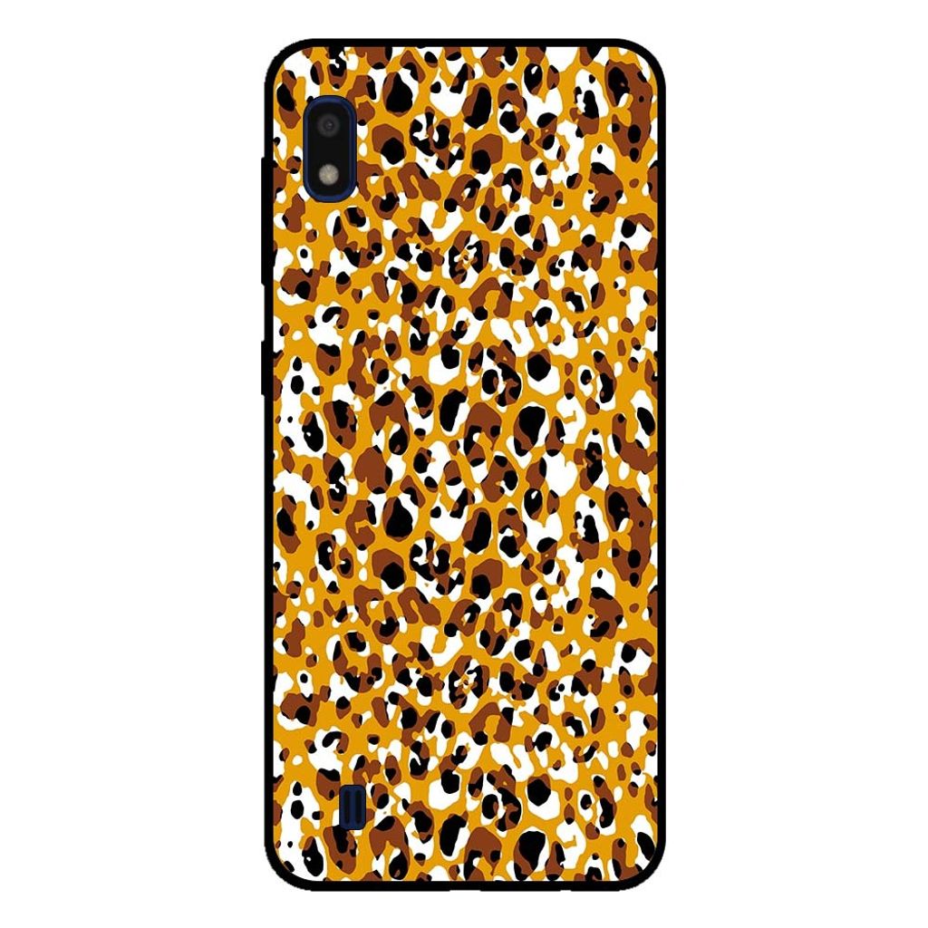 Smartphonica Handyhülle für Samsung Galaxy A10 mit Panther-Print - TPU-Hülle mit Faultier-Print - Braun