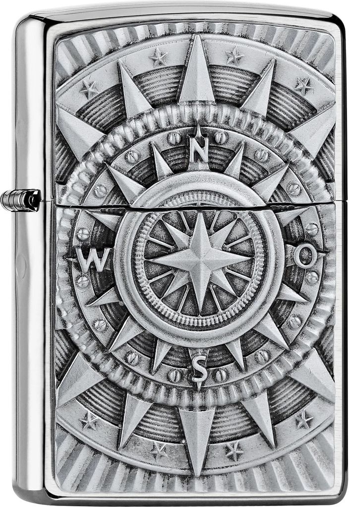 Zippo Compass Emblem | Chrom | Windfest & Nachfüllbar | Produktbild 