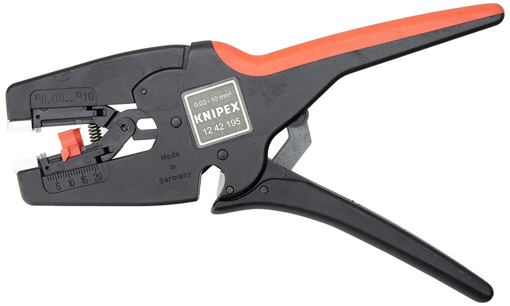 Knipex 124-2195SB Abisolierzange 0,03-10qmm, schwarz/rot